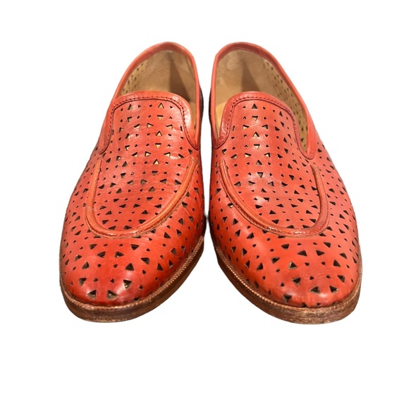 Centenario brand finely crafted loafers in burnt orange leather sz 37 or 7 US - Picture 2 of 7